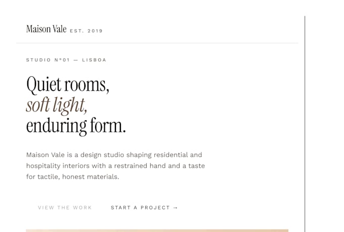 design a modern, minimalist portfolio website